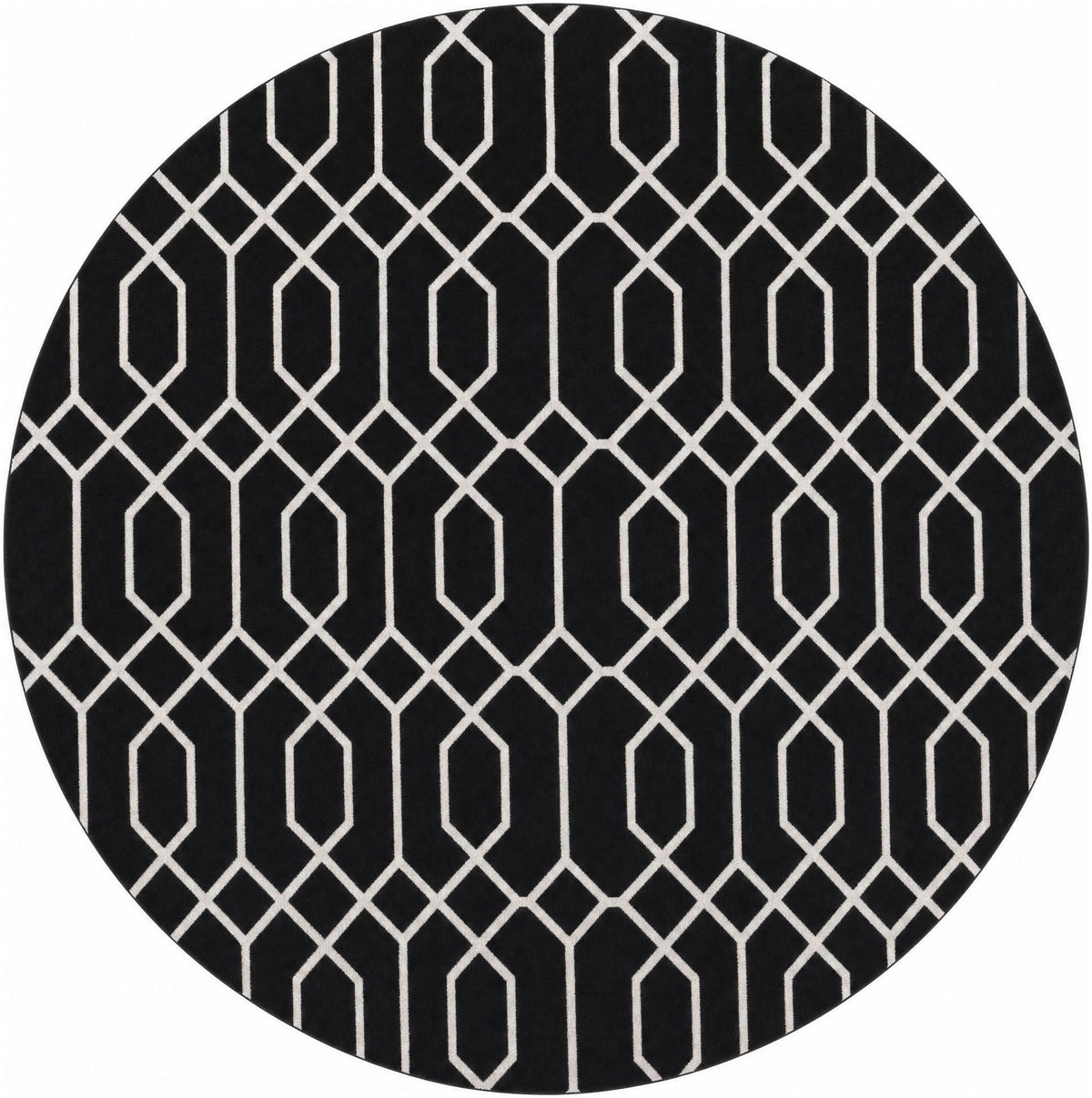 Hollywood Luxe Collection Area Rug - Sunset Round Black and Silver  lifestyle 47
