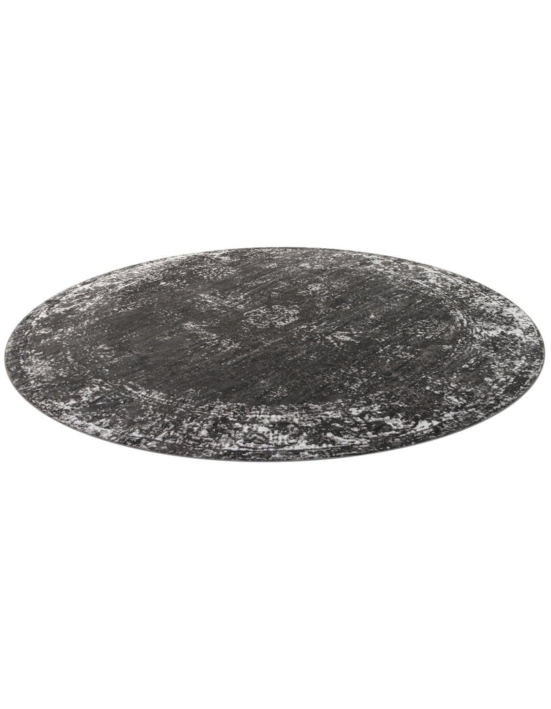 Riviera Elegance Collection Area Rug - Antibes (Dark Gray) Round Dark Gray  lifestyle 43