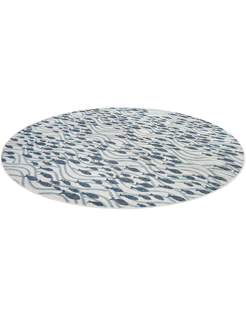 Seaside Haven Rugs Collection Area Rug -  Harbor Round Blue  lifestyle 13