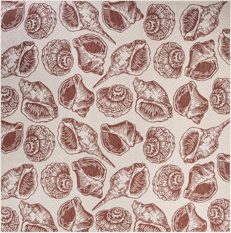 Seaside Haven Rugs Collection Area Rug -  Lighthouse (Ivory Rust Red) Square Ivory Rust Red  lifestyle 7