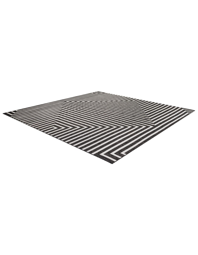Urban Terrace Collection Area Rug -  Astoria (Black and White) Square Black and White  lifestyle 22