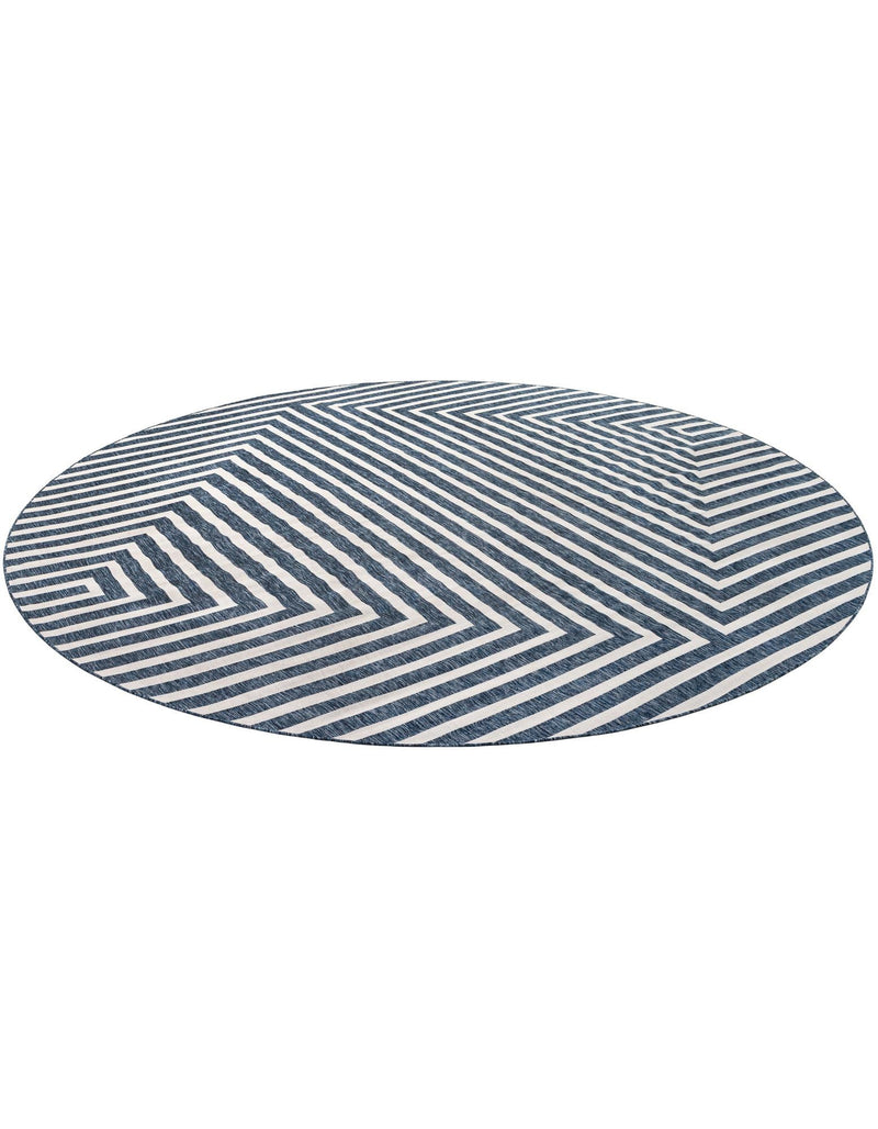 Urban Terrace Collection Area Rug -  Astoria (Blue) Round Blue  lifestyle 18