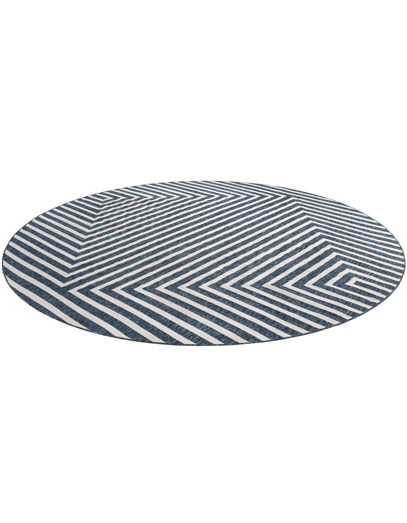 Urban Terrace Collection Area Rug -  Astoria (Blue) Round Blue  lifestyle 19