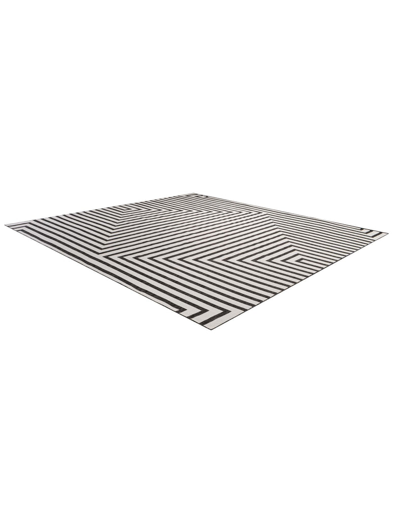 Urban Terrace Collection Area Rug -  Astoria (White and Black) Square White and Black  lifestyle 15
