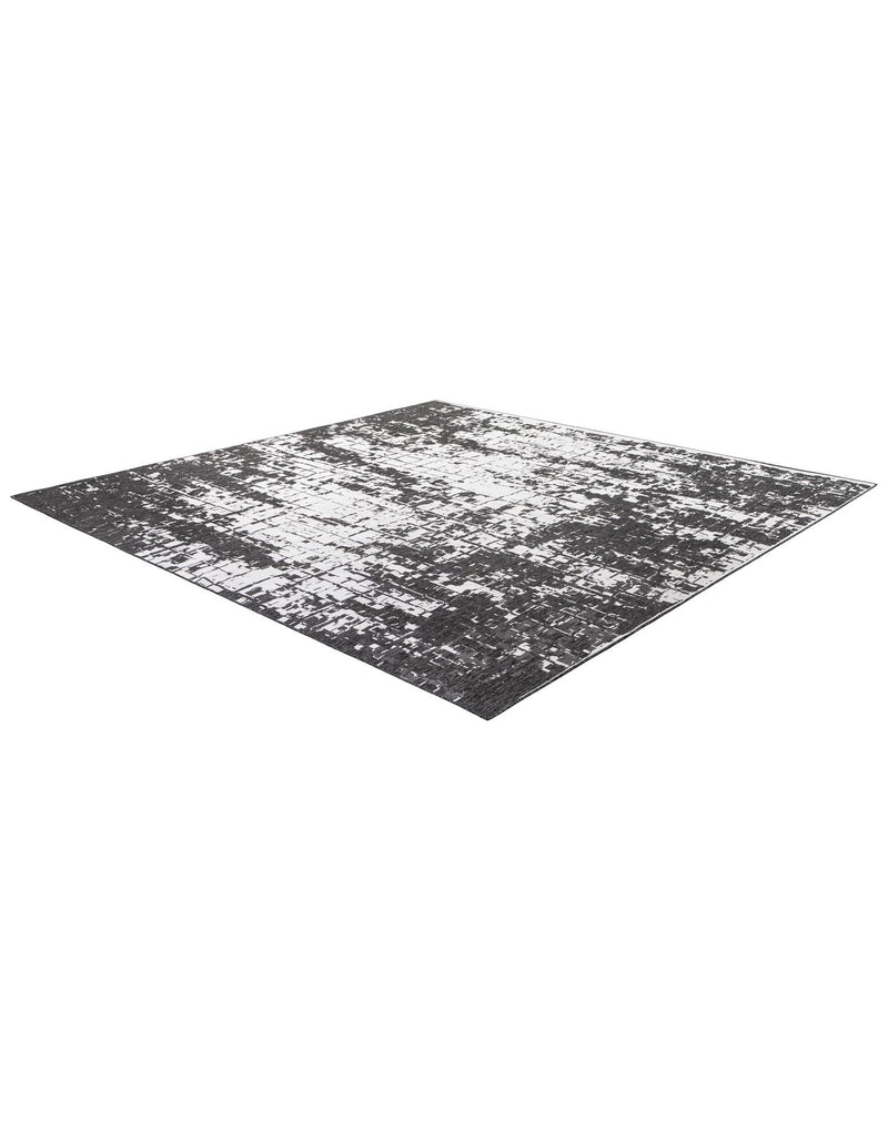 Urban Terrace Collection Area Rug -  Midtown Square Black and White  lifestyle 13
