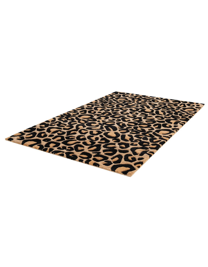 Hand Tufted Savannah Collection Area Rug - Serengeti Rectangle Beige and Black  lifestyle 8