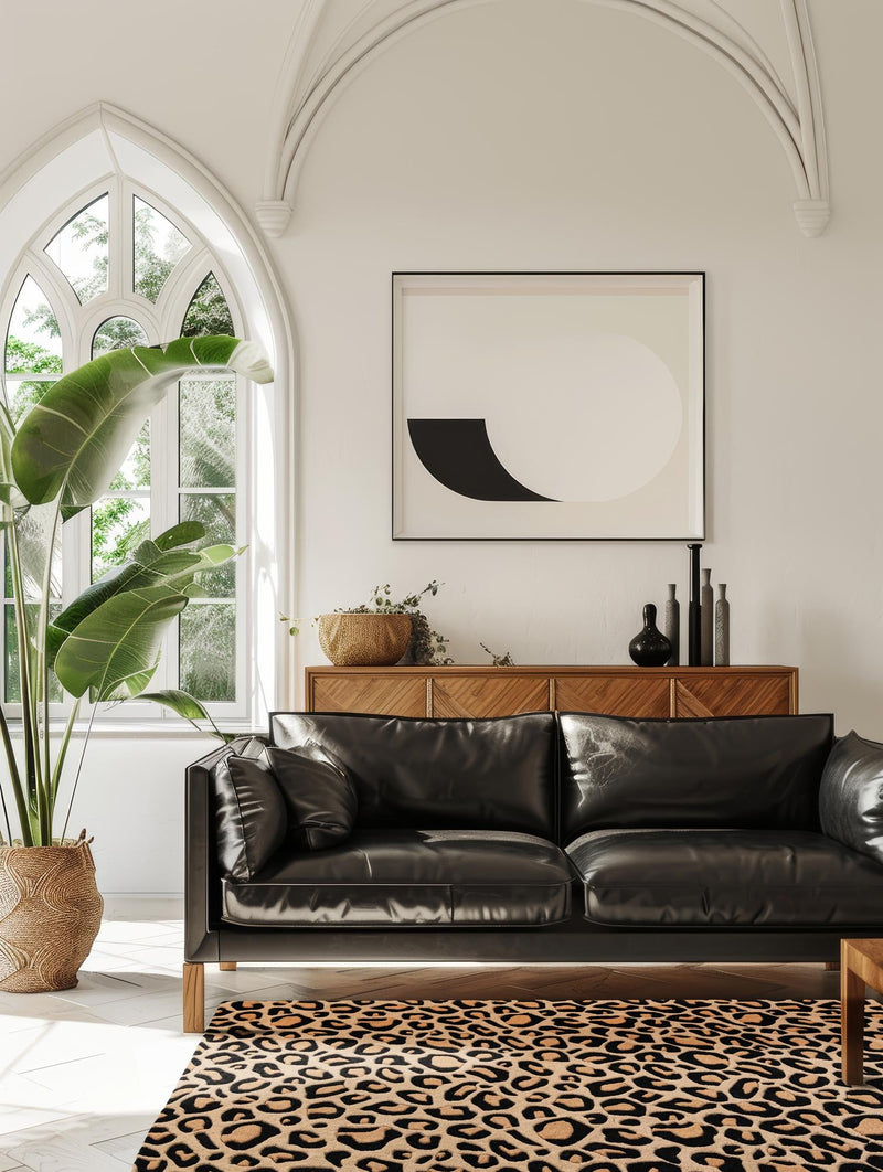 Hand Tufted Savannah Collection Area Rug - Serengeti Rectangle Beige and Black  lifestyle 5