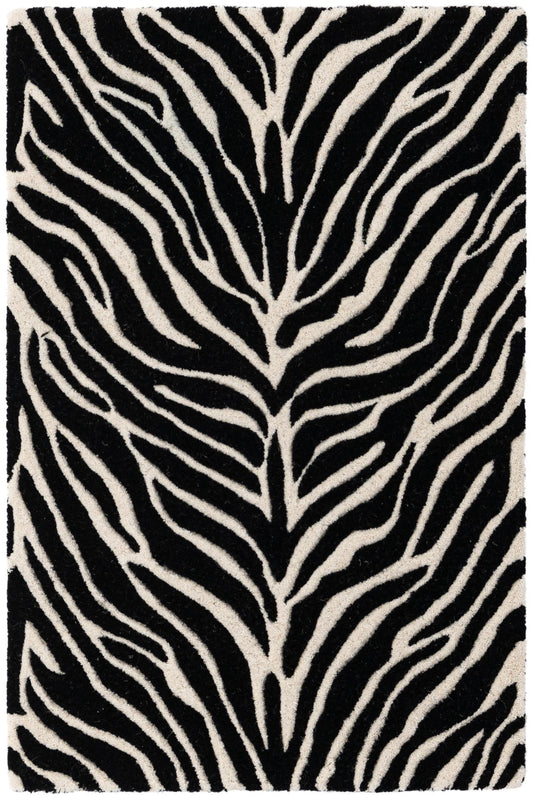 Hand Tufted Savannah Collection Area Rug -  Kalahari Rectangle Black and White Main