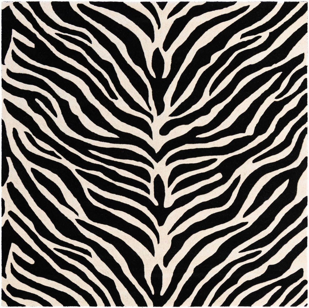 Hand Tufted Savannah Collection Area Rug -  Kalahari Square Black and White  lifestyle 21