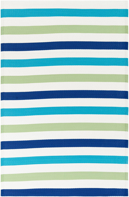 Serene Bay Outdoor Collection Area Rug - Tranquil Rectangle Blue and Green Main