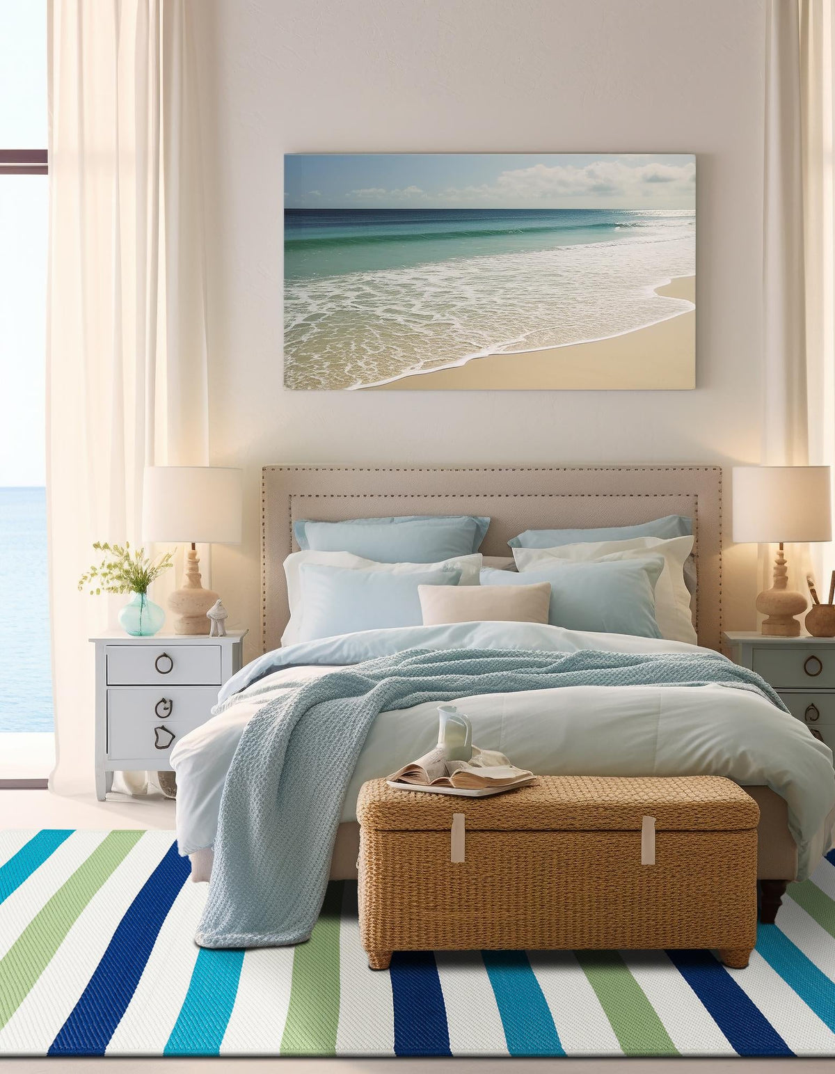 Serene Bay Outdoor Collection Area Rug - Tranquil Rectangle Blue and Green  lifestyle 4
