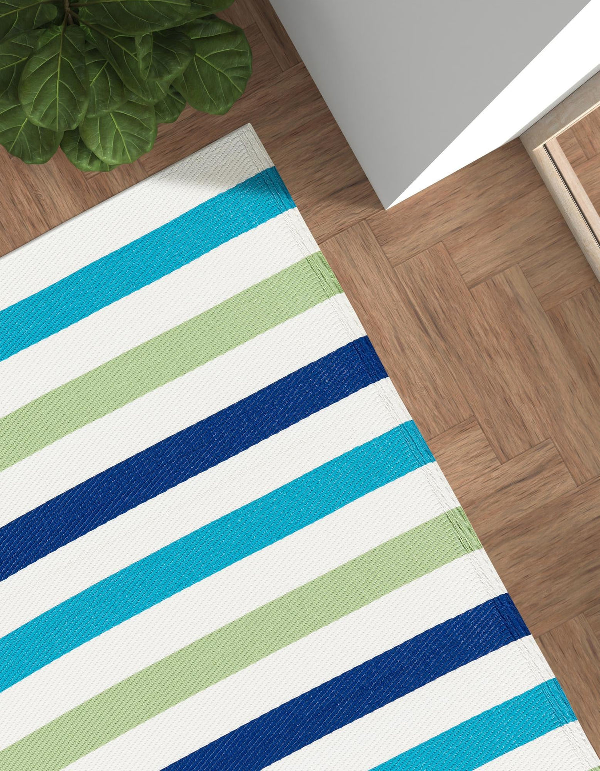 Serene Bay Outdoor Collection Area Rug - Tranquil Rectangle Blue and Green  lifestyle 20