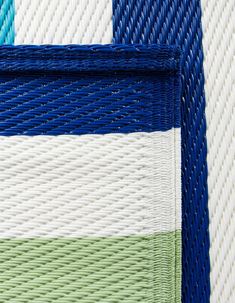 Serene Bay Outdoor Collection Area Rug - Tranquil Rectangle Blue and Green  lifestyle 6