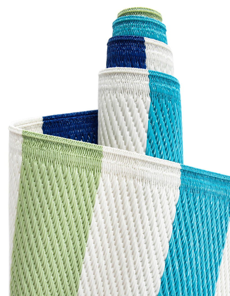 Serene Bay Outdoor Collection Area Rug - Tranquil Rectangle Blue and Green  lifestyle 8