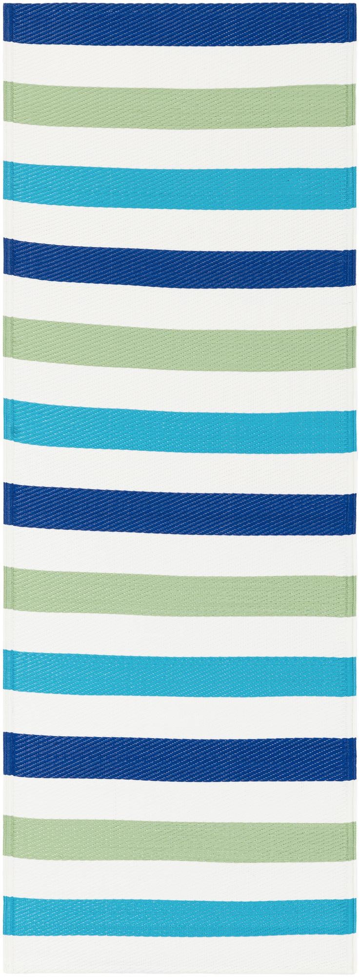 Serene Bay Outdoor Collection Area Rug - Tranquil Runner Blue and Green  lifestyle 33
