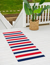 Serene Bay Outdoor Collection Area Rug - Tranquil Runner Navy Bue and Red  lifestyle 15