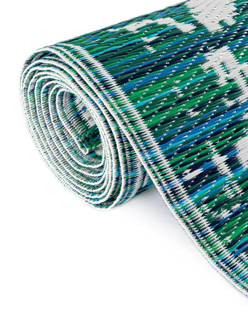 Serene Bay Outdoor Collection Area Rug -  Strand Rectangle Teal blue  lifestyle 13