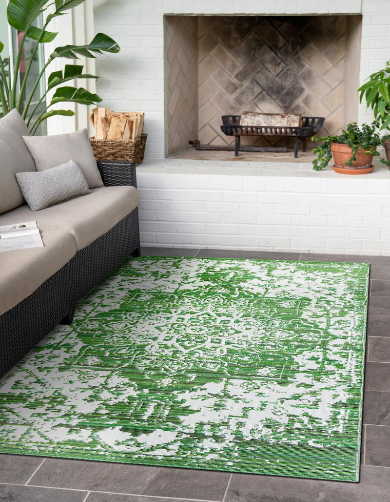 Serene Bay Outdoor Collection Area Rug -  Strand Rectangle Green  lifestyle 3