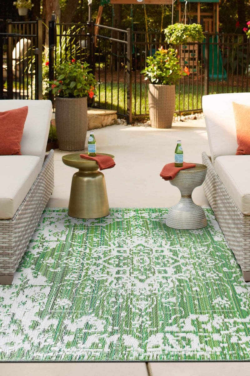 Serene Bay Outdoor Collection Area Rug -  Strand Rectangle Green  lifestyle 8