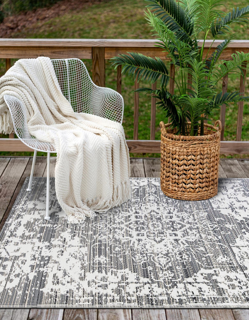 Serene Bay Outdoor Collection Area Rug -  Strand Rectangle Gray  lifestyle 15