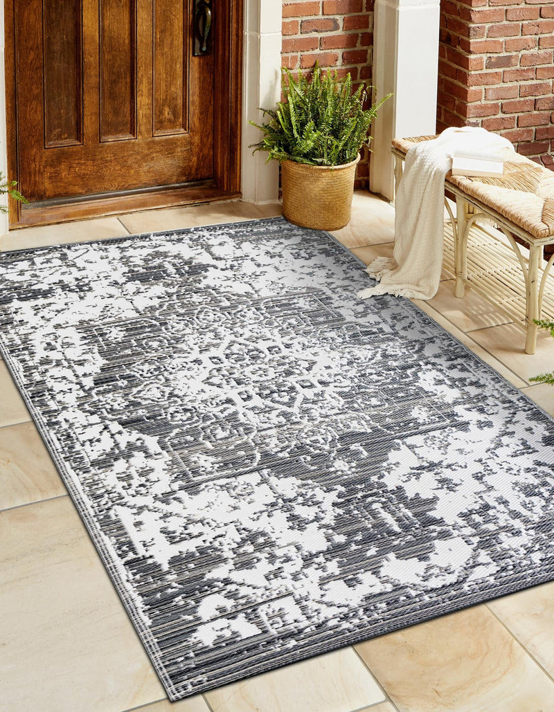 Serene Bay Outdoor Collection Area Rug -  Strand Rectangle Gray  lifestyle 21