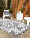 Serene Bay Outdoor Collection Area Rug -  Strand Rectangle Gray  lifestyle 27