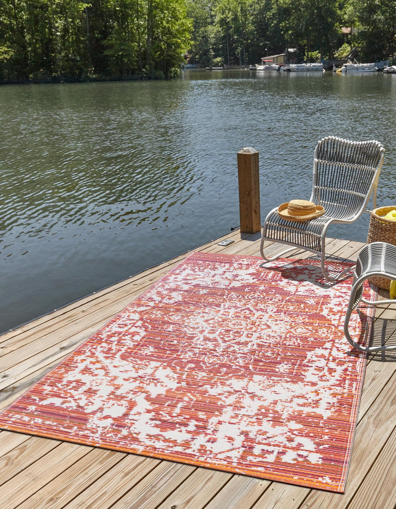 Serene Bay Outdoor Collection Area Rug -  Strand Rectangle Red  lifestyle 4