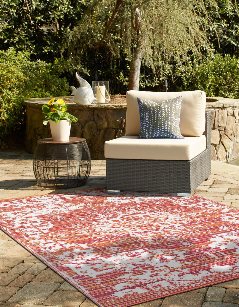 Serene Bay Outdoor Collection Area Rug -  Strand Rectangle Red  lifestyle 24