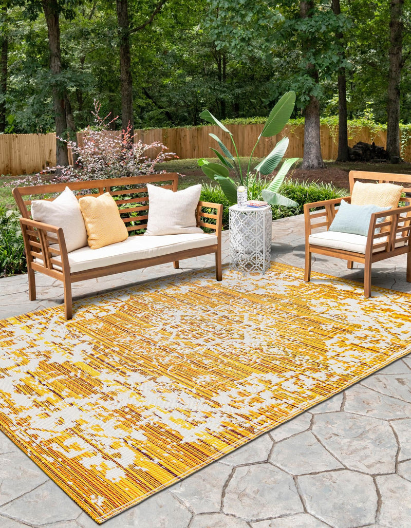 Serene Bay Outdoor Collection Area Rug -  Strand Rectangle Yellow  lifestyle 10