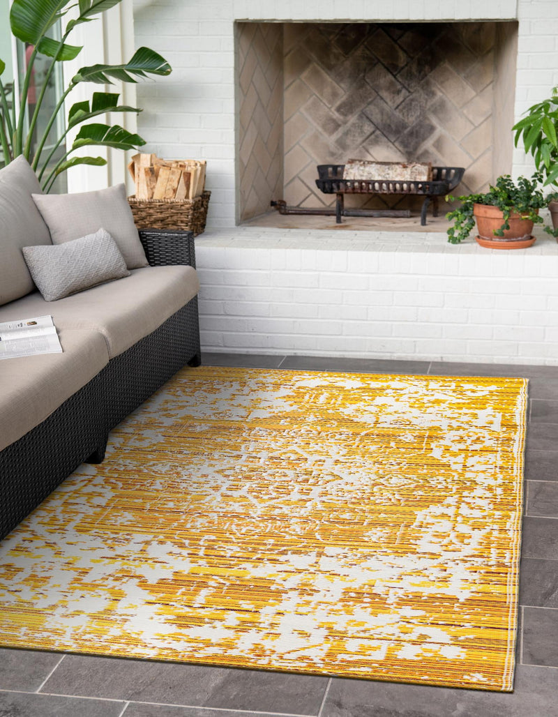 Serene Bay Outdoor Collection Area Rug -  Strand Rectangle Yellow  lifestyle 20