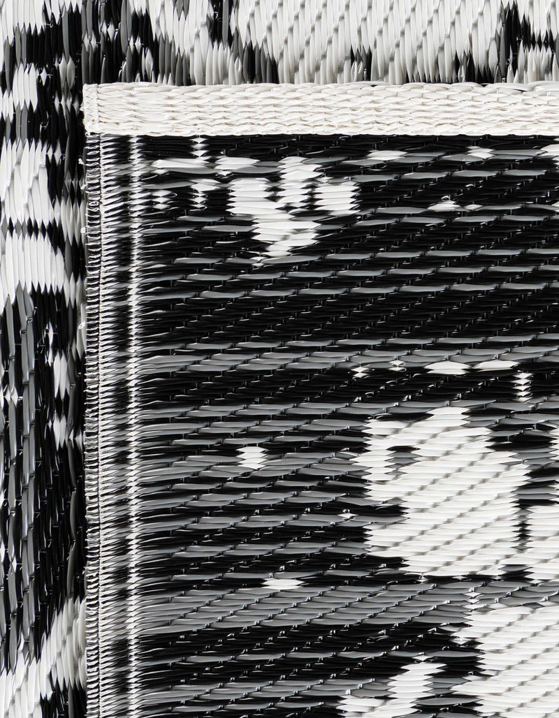Serene Bay Outdoor Collection Area Rug -  Strand Rectangle Black and White  lifestyle 56