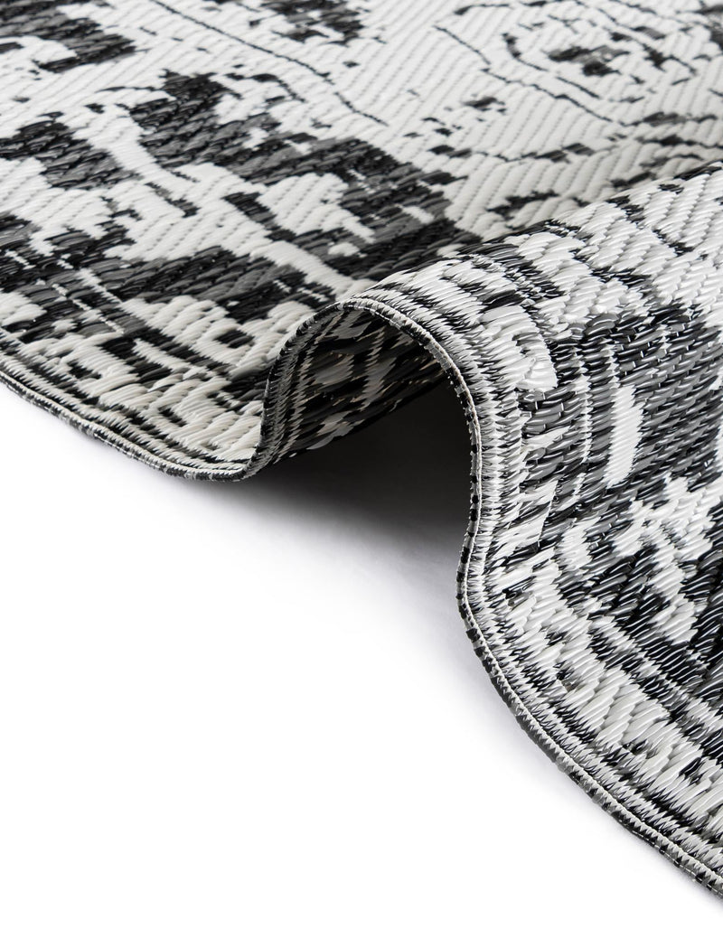 Serene Bay Outdoor Collection Area Rug -  Strand Rectangle Black and White  lifestyle 62