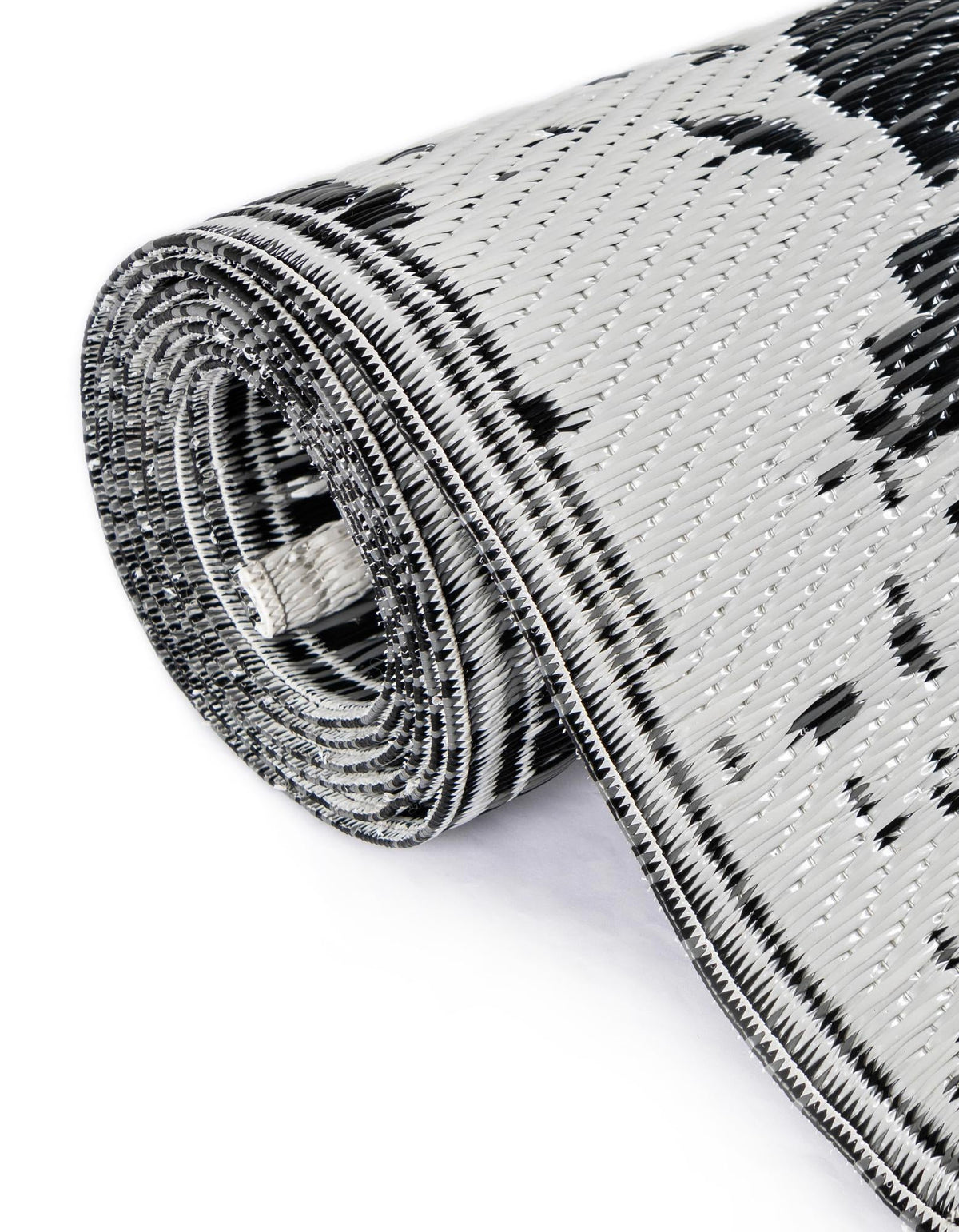 Serene Bay Outdoor Collection Area Rug -  Strand Rectangle Black and White  lifestyle 74