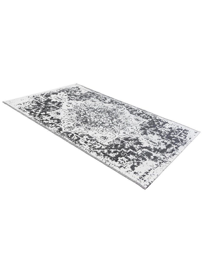 Serene Bay Outdoor Collection Area Rug -  Strand Rectangle Black and White  lifestyle 12