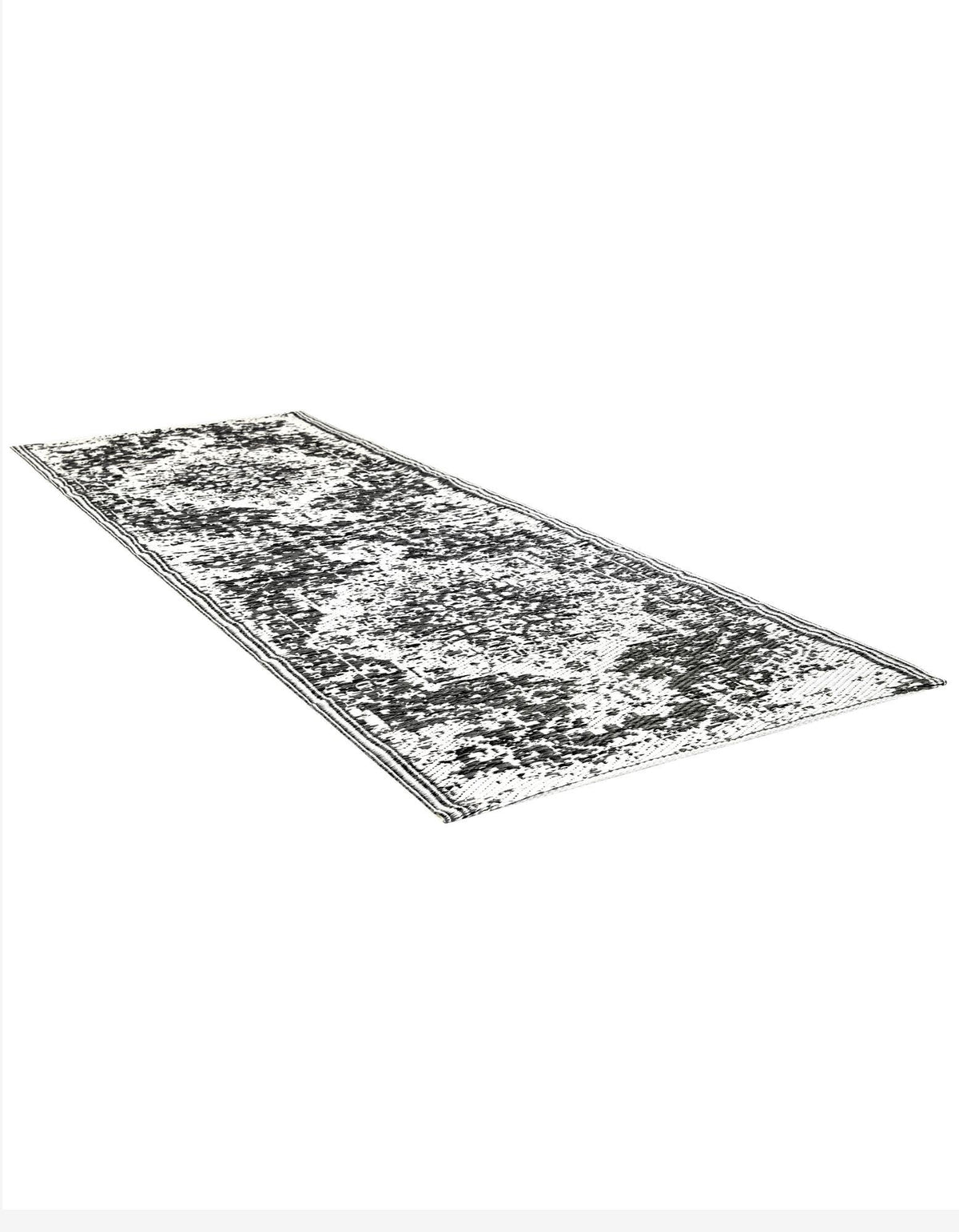 Serene Bay Outdoor Collection Area Rug -  Strand Runner Black and White  lifestyle 100