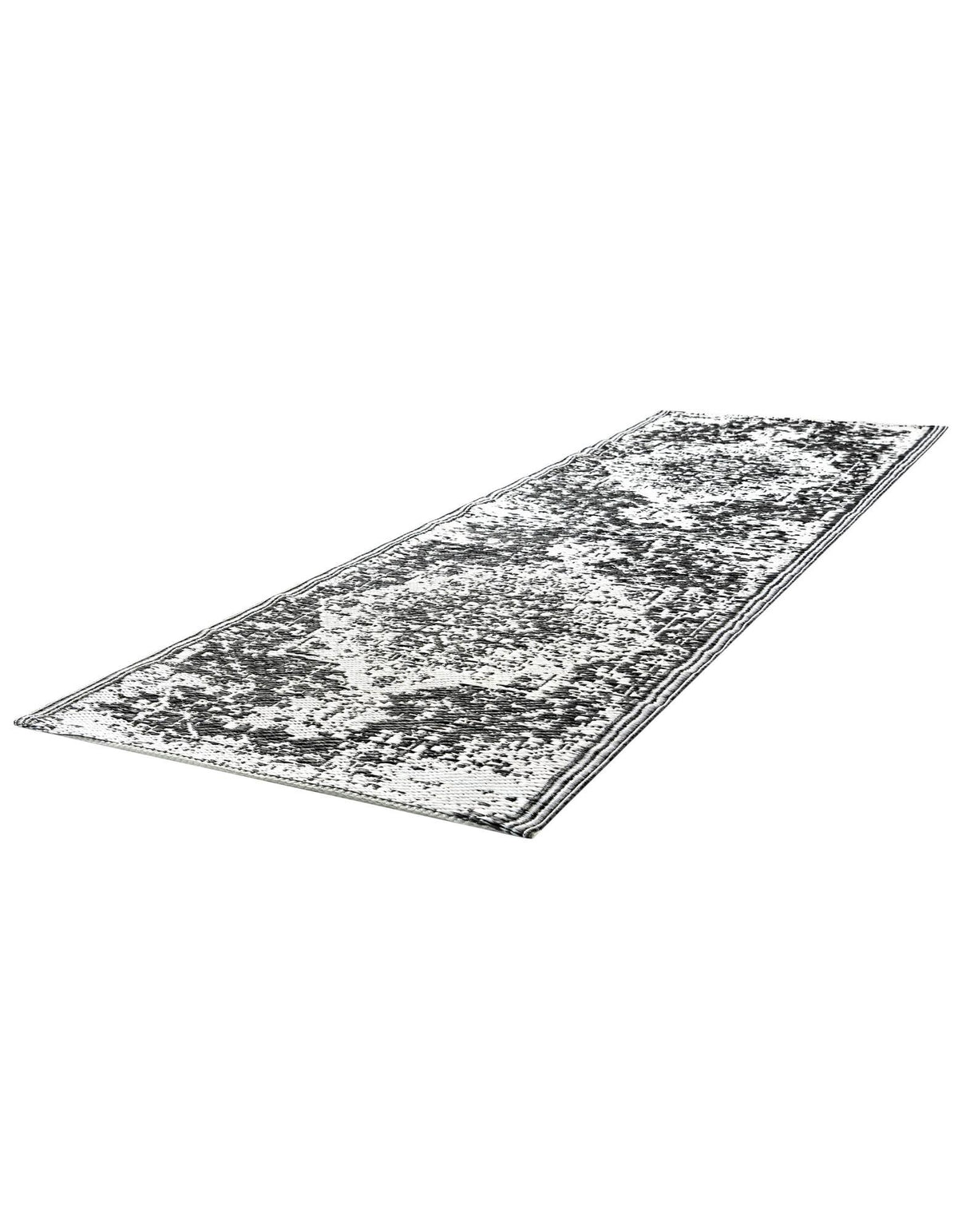 Serene Bay Outdoor Collection Area Rug -  Strand Runner Black and White  lifestyle 101