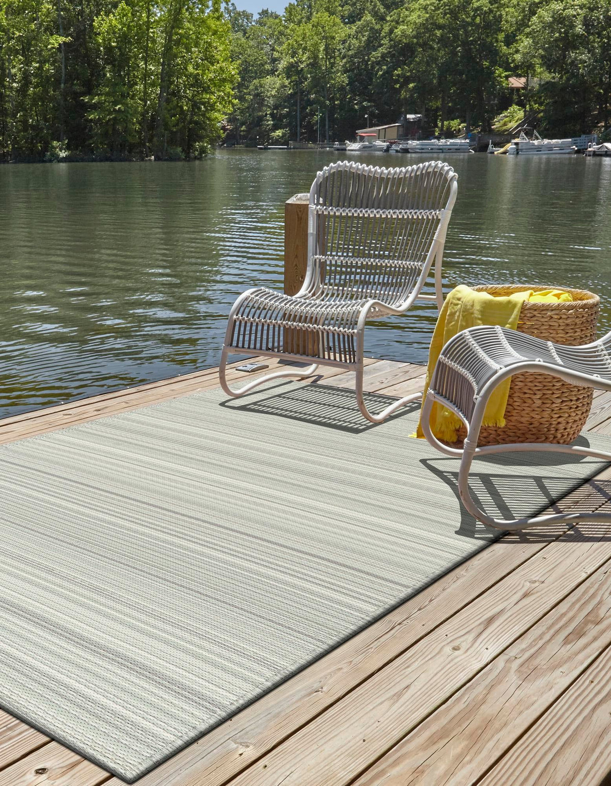 Serene Bay Outdoor Collection Area Rug -  Haven Rectangle Pastel Gray  lifestyle 20