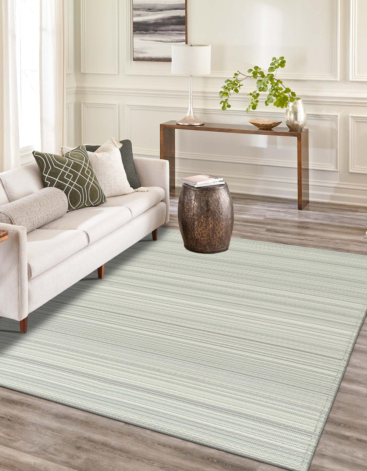 Serene Bay Outdoor Collection Area Rug -  Haven Rectangle Pastel Gray  lifestyle 38