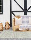Serene Bay Outdoor Collection Area Rug -  Haven Rectangle Pastel Gray  lifestyle 56