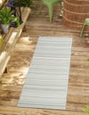 Serene Bay Outdoor Collection Area Rug -  Haven Runner Pastel Gray  lifestyle 55