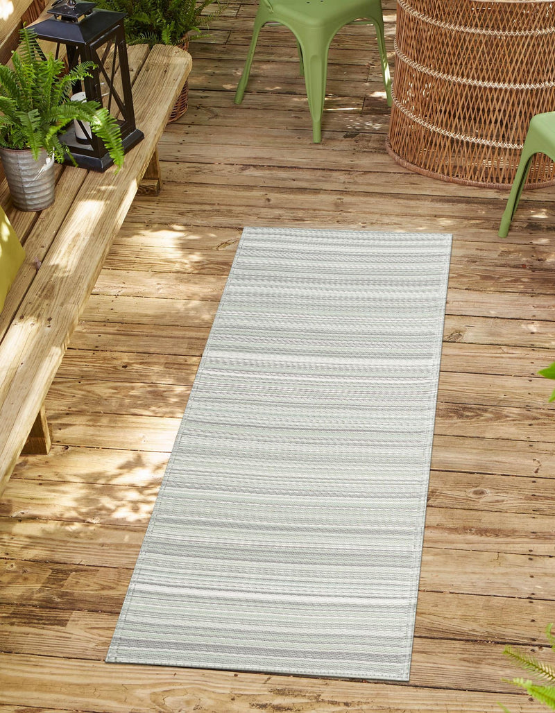 Serene Bay Outdoor Collection Area Rug -  Haven Runner Pastel Gray  lifestyle 55