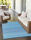 Serene Bay Outdoor Collection Area Rug -  Haven Rectangle Blue  lifestyle 11