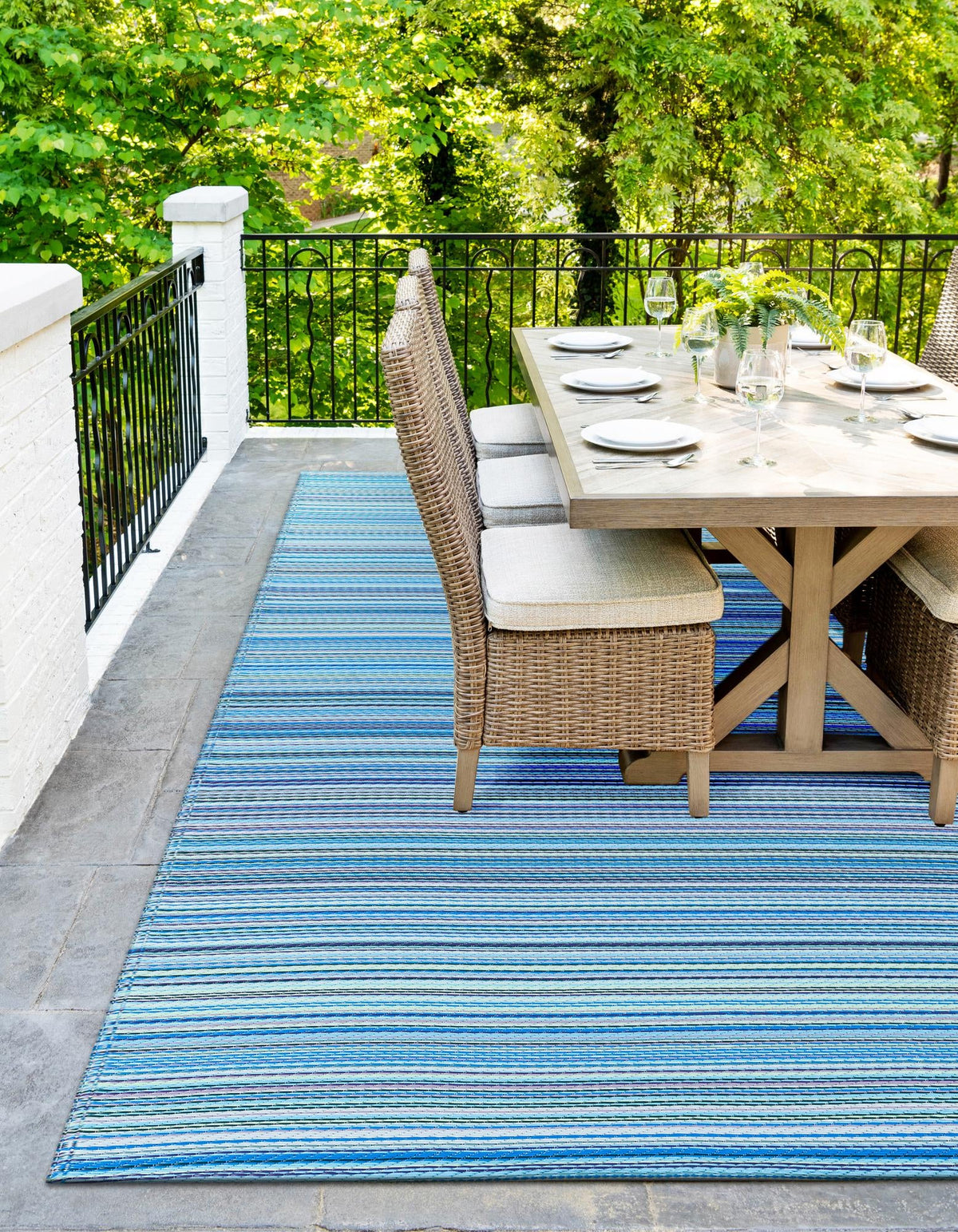 Serene Bay Outdoor Collection Area Rug -  Haven Rectangle Blue  lifestyle 15
