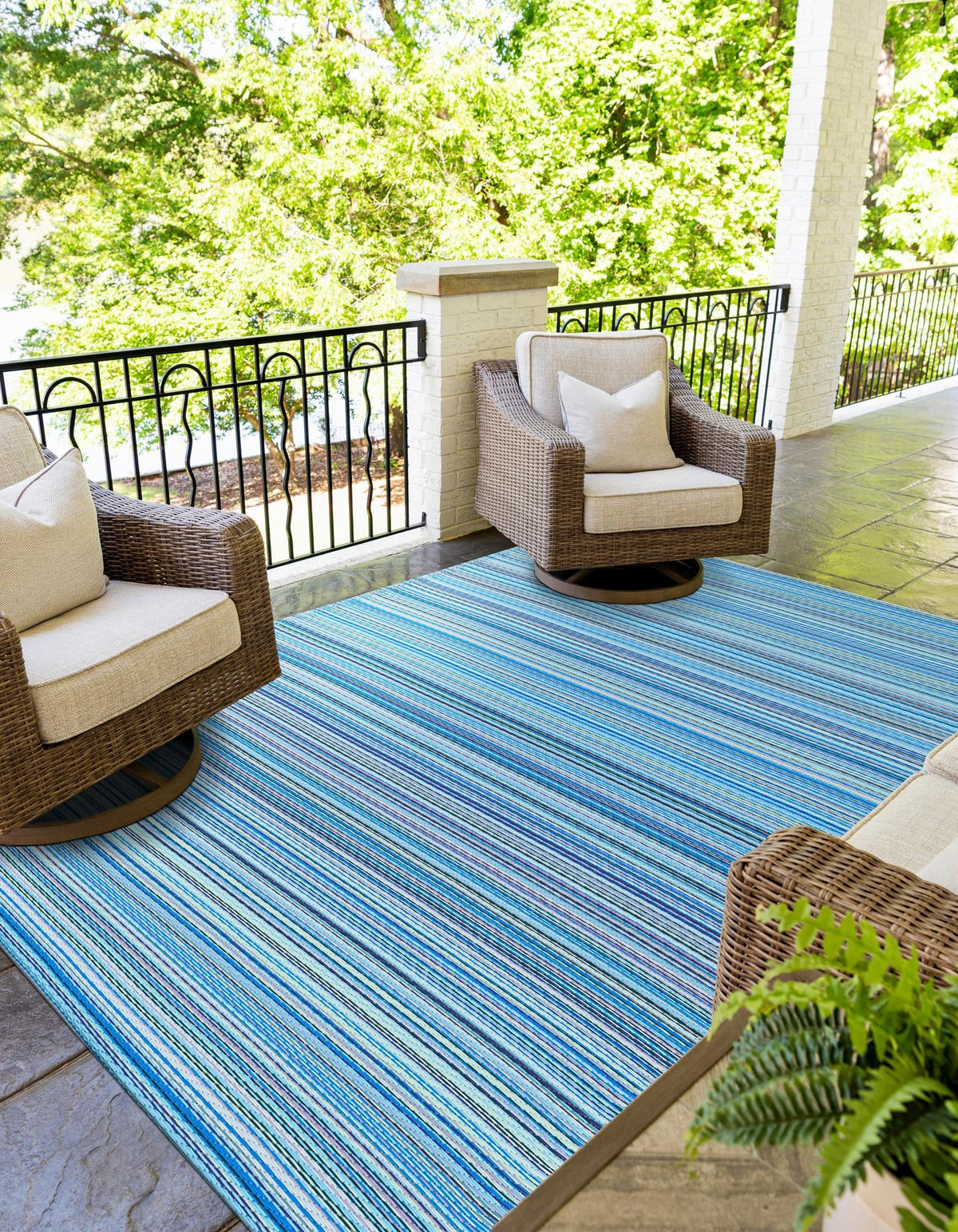 Serene Bay Outdoor Collection Area Rug -  Haven Rectangle Blue  lifestyle 19