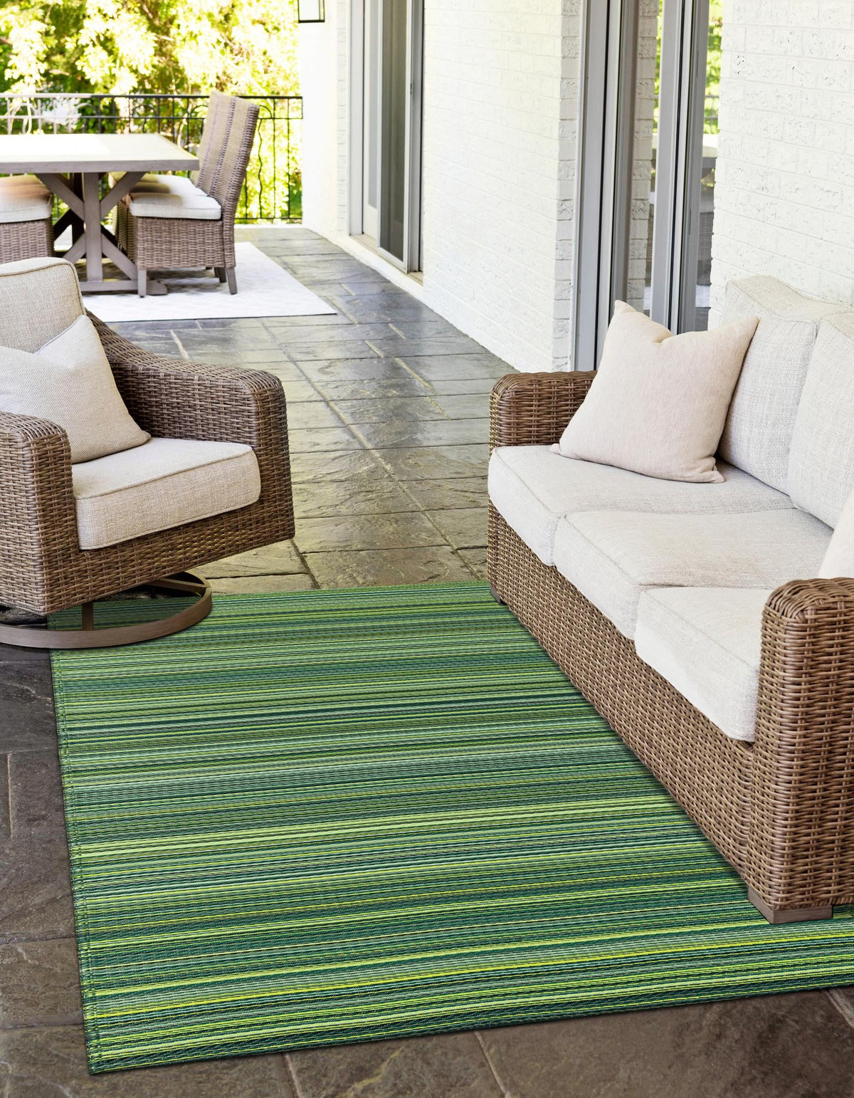 Serene Bay Outdoor Collection Area Rug -  Haven Rectangle Green  lifestyle 4