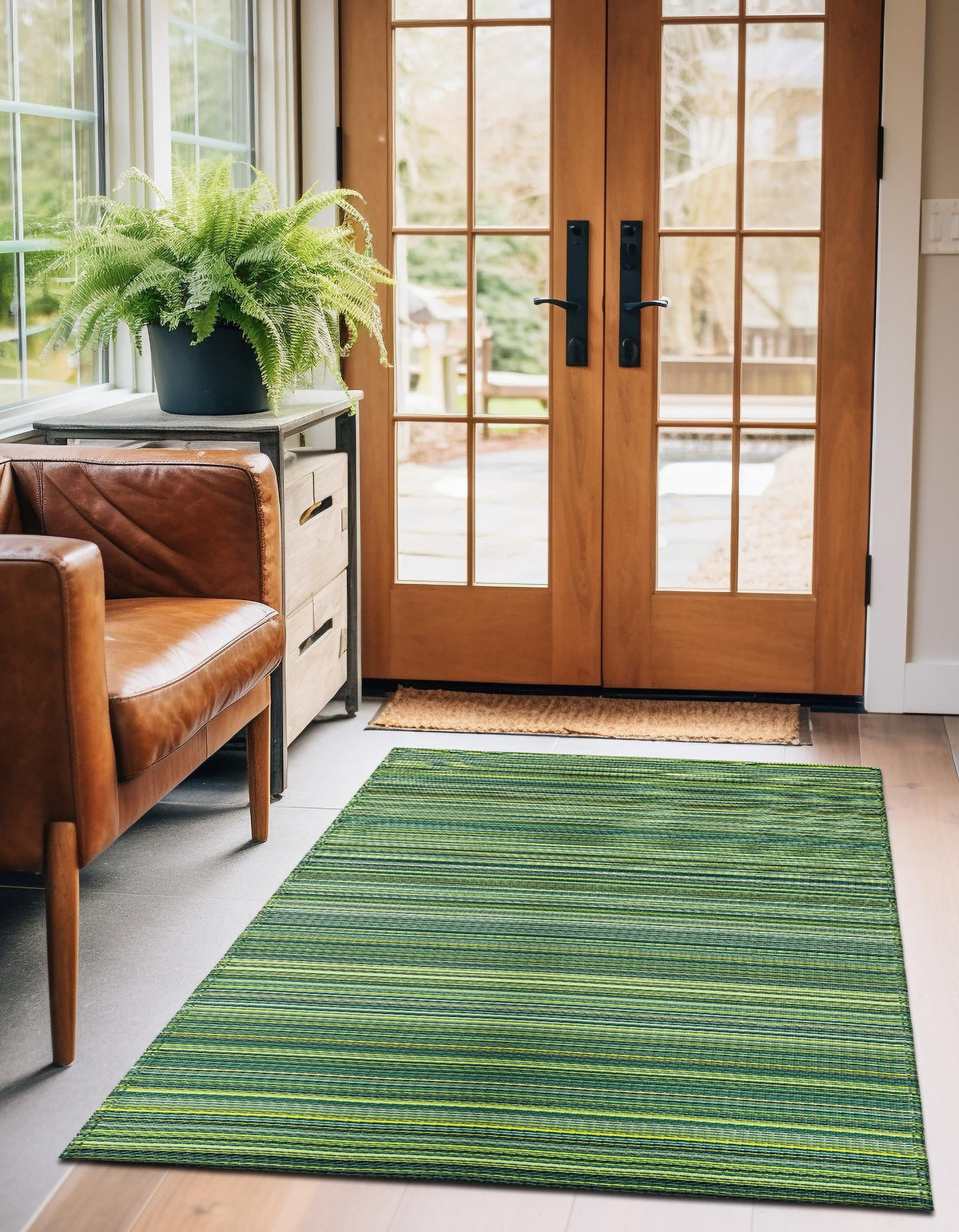 Serene Bay Outdoor Collection Area Rug -  Haven Rectangle Green  lifestyle 6