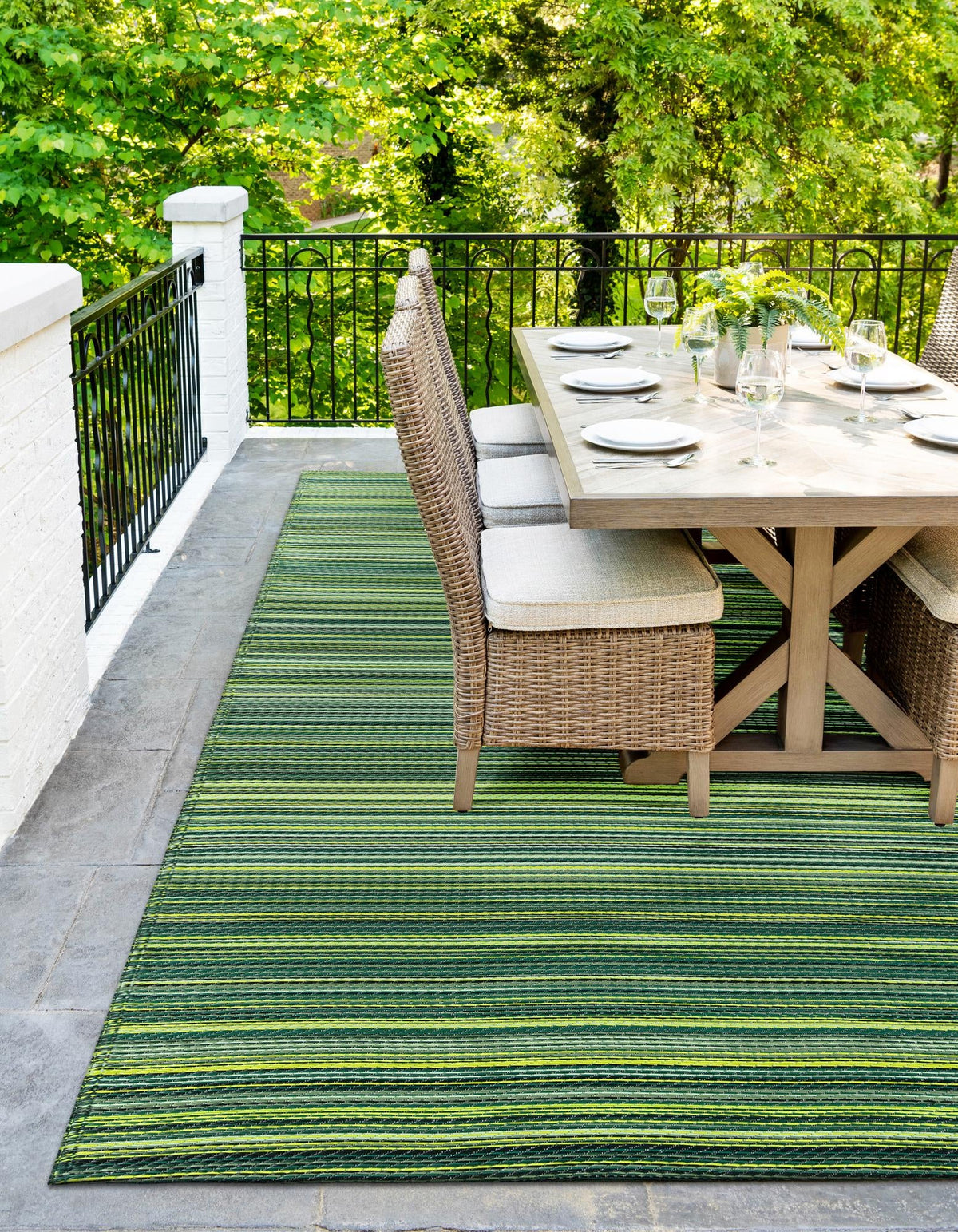 Serene Bay Outdoor Collection Area Rug -  Haven Rectangle Green  lifestyle 16