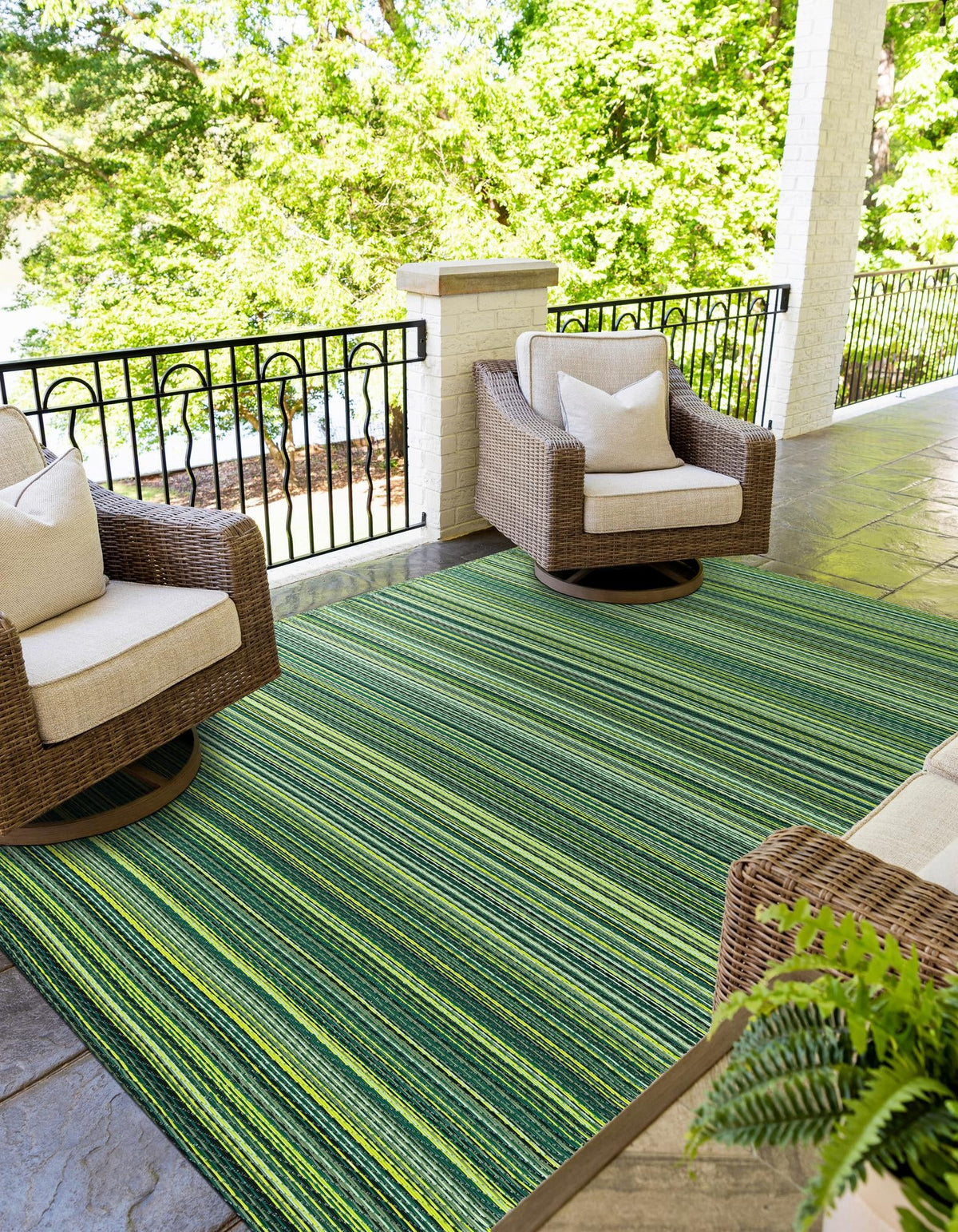 Serene Bay Outdoor Collection Area Rug -  Haven Rectangle Green  lifestyle 20