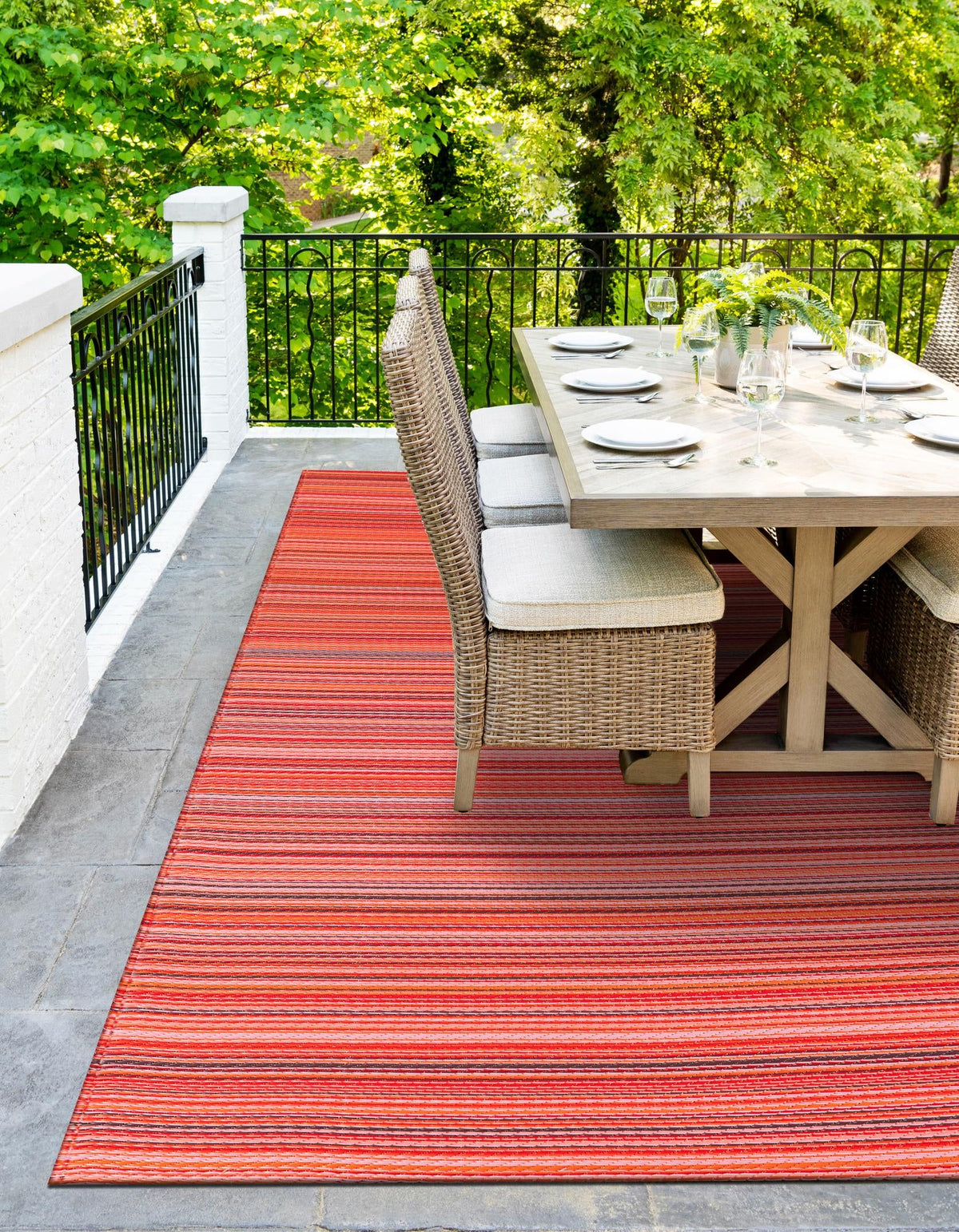 Serene Bay Outdoor Collection Area Rug -  Haven Rectangle Red  lifestyle 23