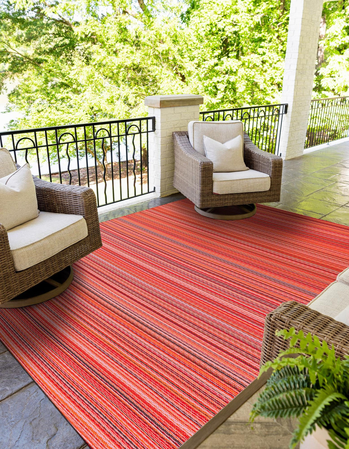 Serene Bay Outdoor Collection Area Rug -  Haven Rectangle Red  lifestyle 29